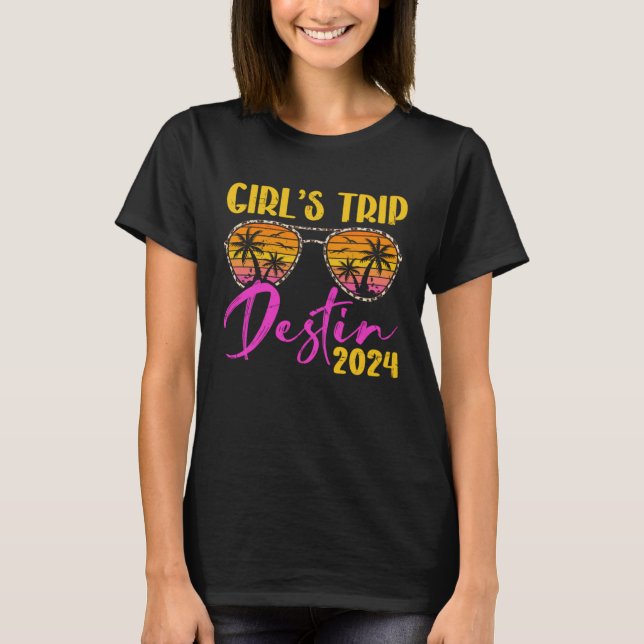 Girl s Trip Destin Florida 2024 Matching Bachelore T-Shirt (Front)