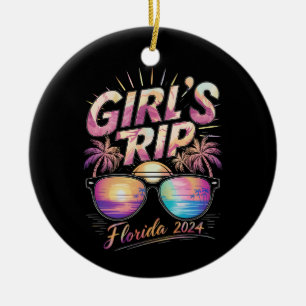 Girl’s Trip Florida 2024 Summer Beach Weekend Ceramic Ornament