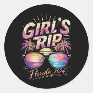 Girl’s Trip Florida 2024 Summer Beach Weekend  Classic Round Sticker