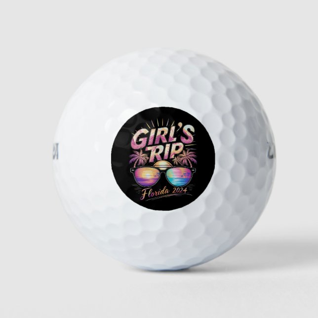 Girl’s Trip Florida 2024 Summer Beach Weekend  Golf Balls (Front)