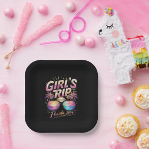 Girl’s Trip Florida 2024 Summer Beach Weekend  Paper Plate