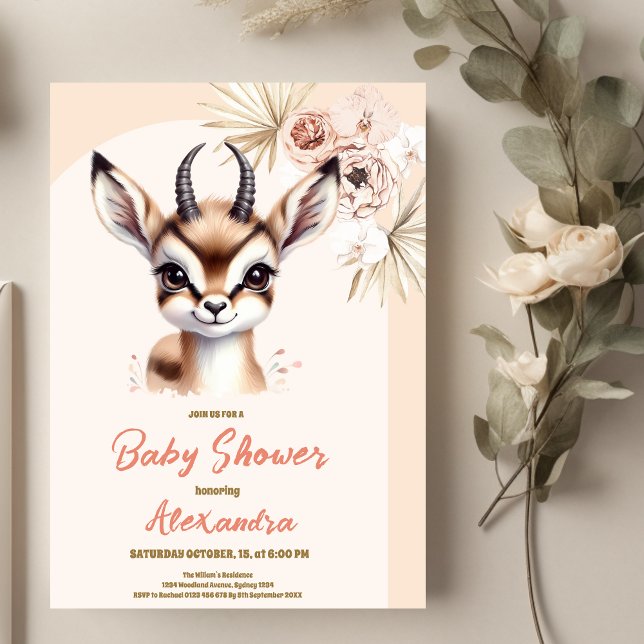 Girl Safari Animals Baby Shower Invitation (Creator Uploaded)