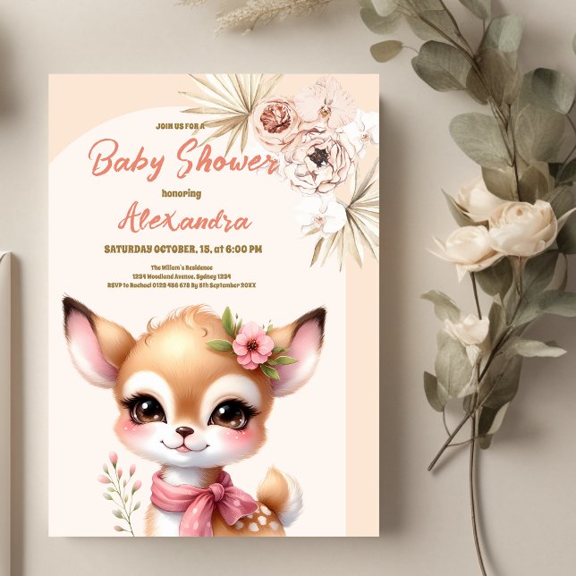 Girl Safari Animals Baby Shower Invitation (Creator Uploaded)