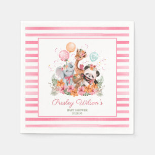 Girl Safari Animals Napkin