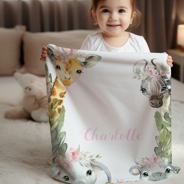 Girl Safari Baby Baby Blanket (Creator Uploaded)