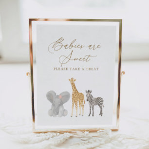 Girl Safari Baby Shower Babies Are Sweet Sign
