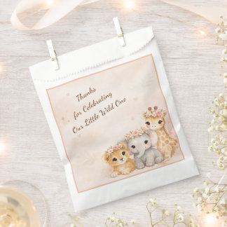 Girl Safari Little Wild One Baby Shower Party Favour Bag