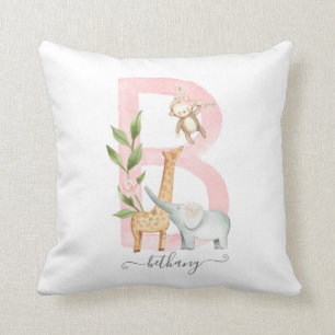 Girl Safari Nursery Monogram Cushion