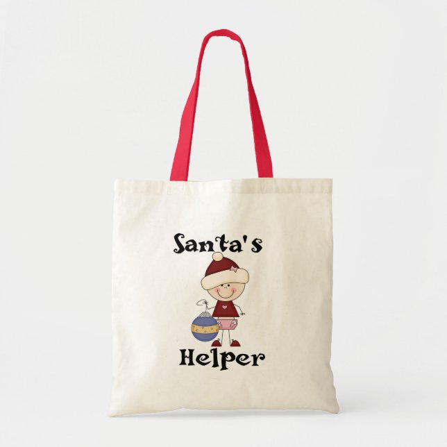 Girl Santa's Helper T-shirts and Gifts Tote Bag (Front)