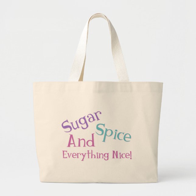 Girl Saying Large Tote Bag (Front)
