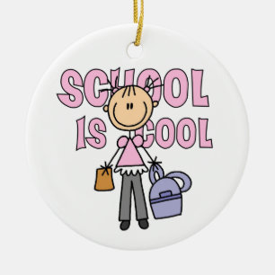 Girl School is Cool Ceramic Ornament