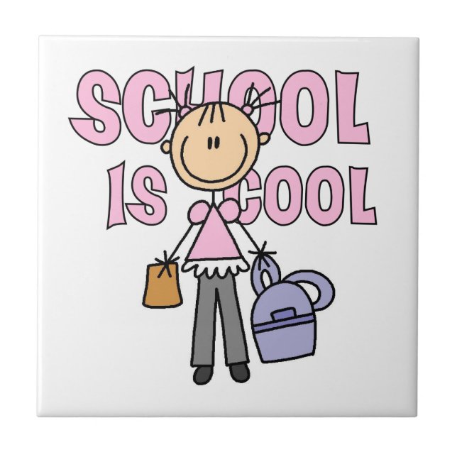 Girl School is Cool Ceramic Tile (Front)