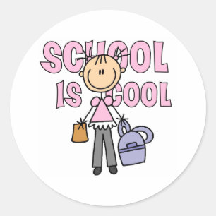 Girl School is Cool Classic Round Sticker