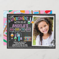 Girl Science Birthday Party Invitation Invite
