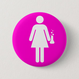 Girl Scientist 6 Cm Round Badge