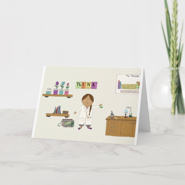 Girl Scientist Card (Front)