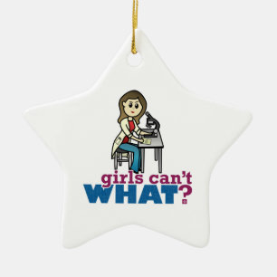 Girl Scientist Ceramic Ornament