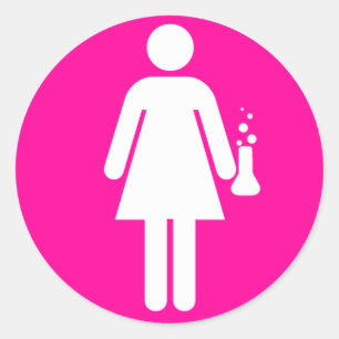 Girl Scientist Classic Round Sticker
