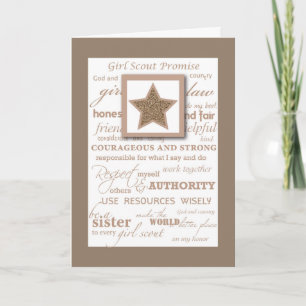 Girl Scout Bronze Award Congratulations with Star Card