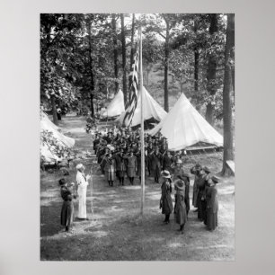 Girl Scout Flag-Raising: 1919 Poster