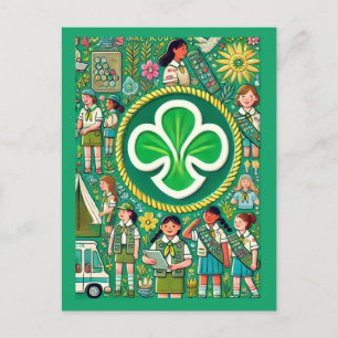 Girl Scout Honour Congratulations on Award Star Ca Postcard
