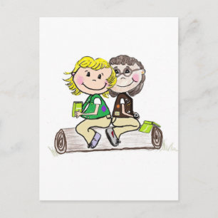 Girl Scout Junior Brownie Outdoors Postcard