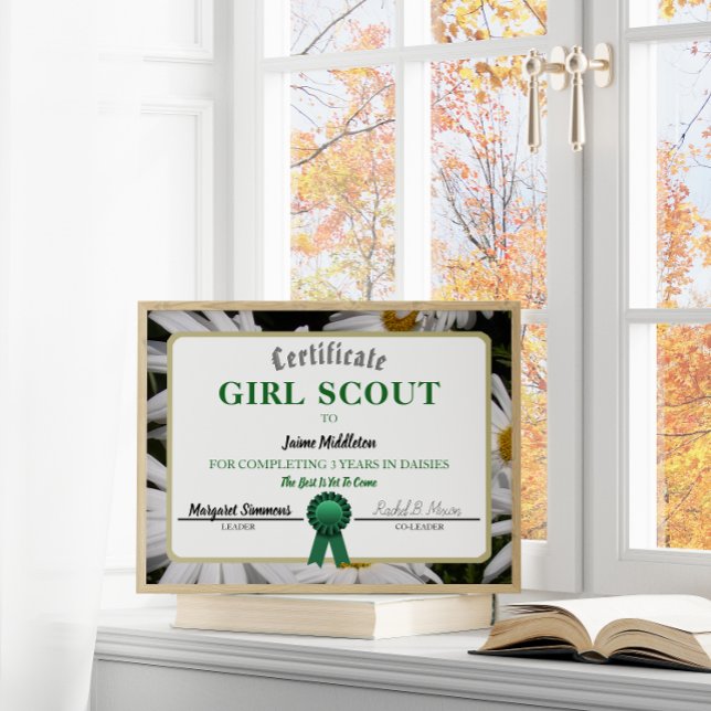 Girl Scouting Daisies Service Certificate Template (Creator Uploaded)
