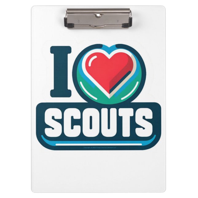 Girl Scouting I Heart Scouts  Clipboard (Front)