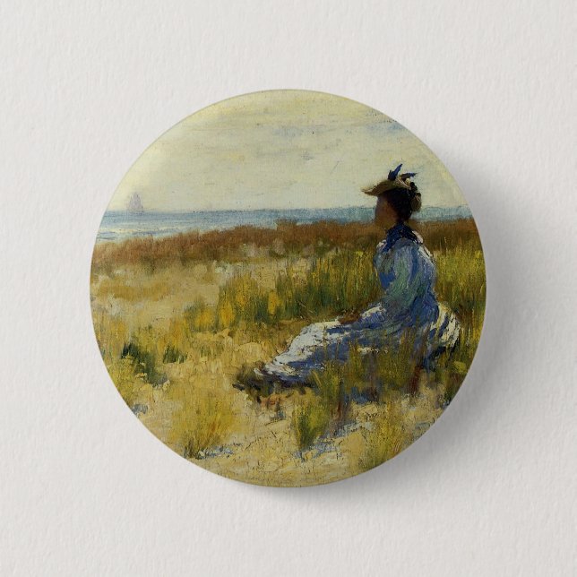 Girl Seated by the Sea 6 Cm Round Badge (Front)
