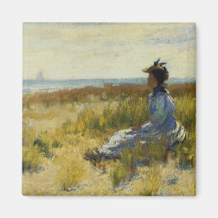 Girl Seated by the Sea Magnet