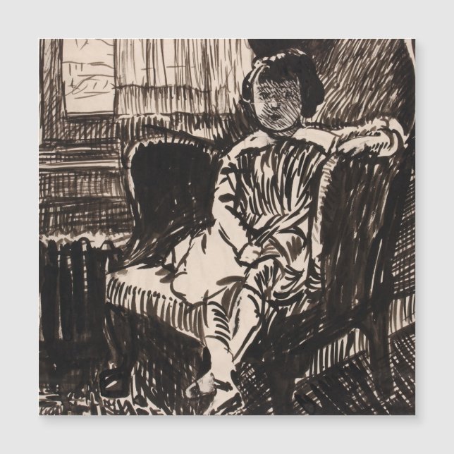 Girl Seated in Chair (ca. 1917-1918)  Canvas Print (Front)
