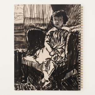Girl Seated in Chair (ca. 1917-1918) Canvas Print Planner