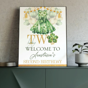 Girl Second Birthday St Patrick's Day Personalised Poster