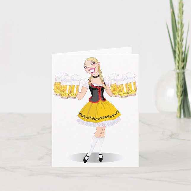 Girl Serving Beer Note Cards (Creator Uploaded)