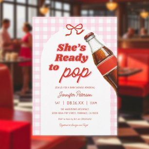 Girl She's Ready To Pop Soda Baby Shower Invitation
