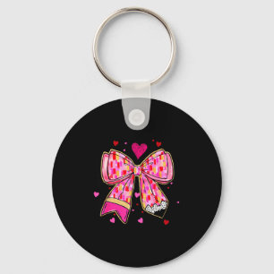 Girl Shirt Coquette Bow Leopard Hearts Valentine Key Ring