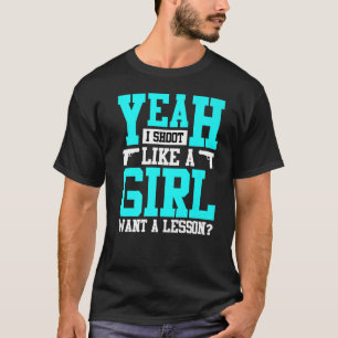 Girl Shooting Ladies Clay Pigeon Shooting T-Shirt