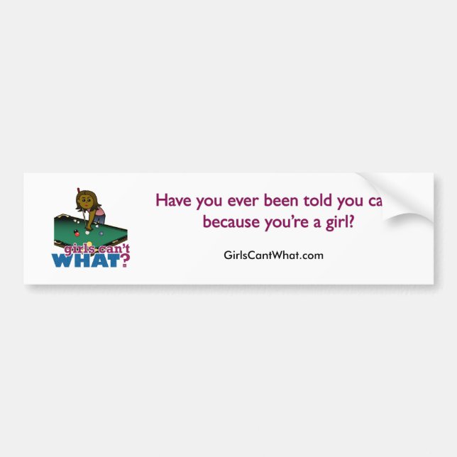 Girl Shooting Pool Bumper Sticker (Front)