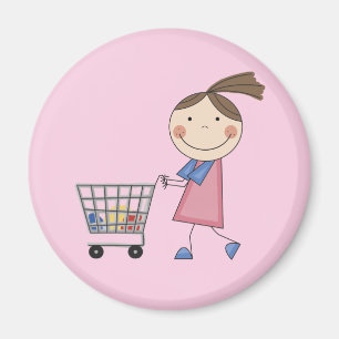 Girl Shopping T-shirts and Gifts Magnet