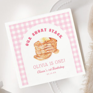 Girl Short Stack Pancake Breakfast Birthday Party Napkin