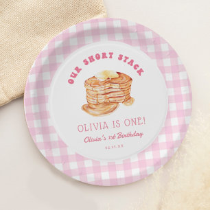 Girl Short Stack Pancake Breakfast Birthday Party Paper Plate