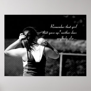 Girl Shotput thrower motivational poster