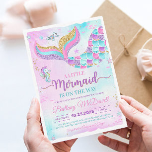 Girl Shower Under the Sea Mermaid Baby Shower Invitation