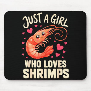 Girl shrimps cajun seafood mouse pad
