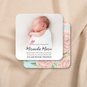 Girl Simple Overlay Text Newborn Photo Floral