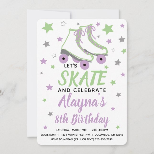 Girl Skate Birthday Party  Invitation (Front)