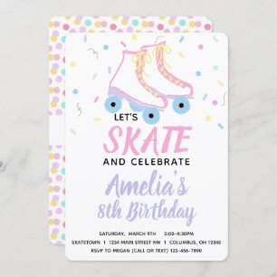 Girl Skate Birthday Party  Invitation