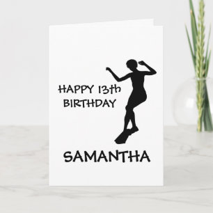GIRL SKATEBOARD HAPPY BIRTHDAY CARD