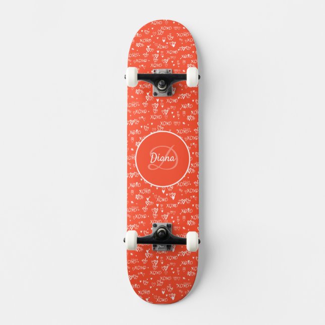 Girl Skateboard Monogram and Name (Front)