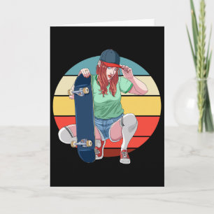 Girl Skater Skateboarder Girls Skateboarding Women Card